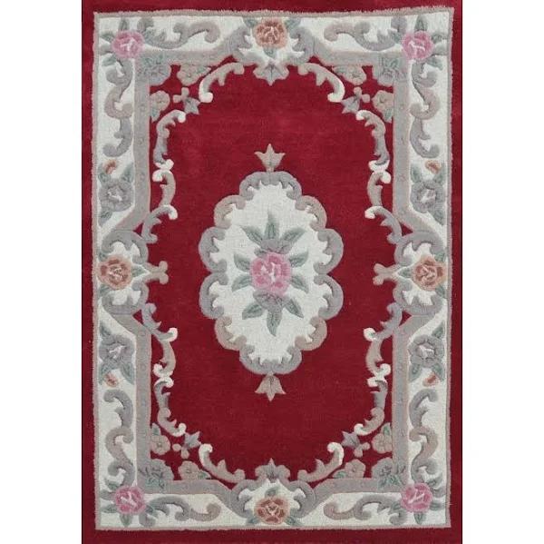 Hand Carved Wool Rug - Avalon - Red - 120x180cm