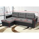 Sarantino 3-Seater Corner Sofa Bed Storage Lounge Chaise Couch Grey