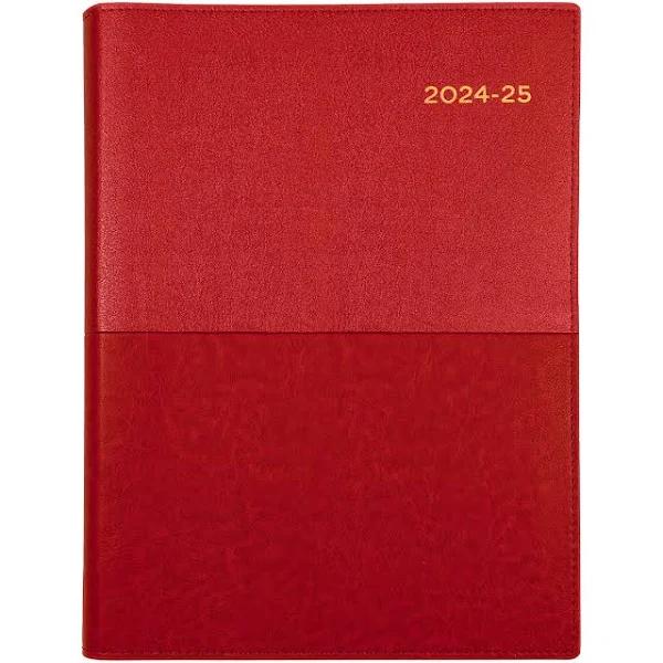 Collins Vanessa FY145.V15-2425 2024-2025 Financial Year Diary A4 Day to A Page Red