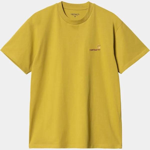 Carhartt WIP Mens Short Sleeved American Script T-Shirt - Golden Olive