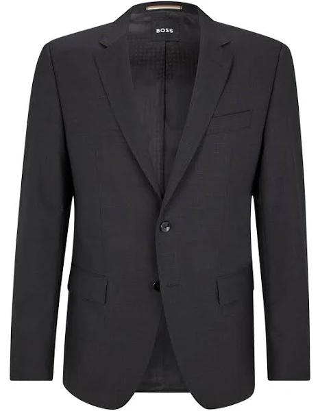 Boss Slim-Fit Suit Jacket in Stretch Virgin Wool, Men, Size: 40L, Dark Grey