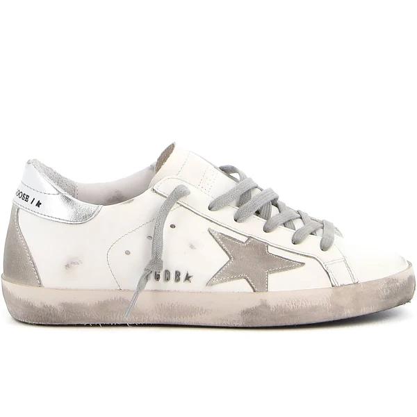 Golden Goose | Women 20mm Super Star Leather & Suede Sneakers White/Silver 37