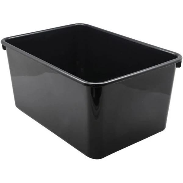 5 x Heavy Duty Black Plastic Storage Tubs 20L - Crate Containers Box Bin Box Commercial Plastic Tote Box Wash Basin Oil Pan Utility Bus Tubs Dish