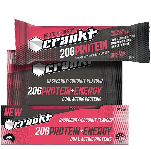 Crankt Protein Bar Raspberry Coconut 60g (Carton of 9)