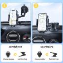 FBB Phone Mount For Car, [ Off-road Level Suction Cup Protection ] 3in1 Long Arm Suction Cup Holder Universal Cell Phone Holder Mount Dashboard