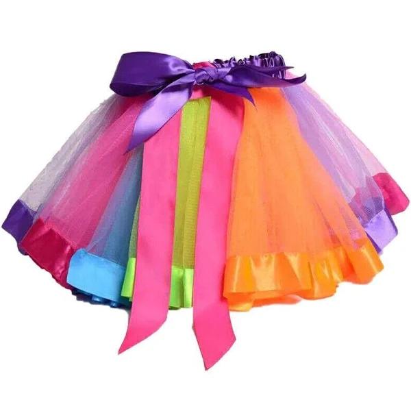 Aimall Adult Girl Rainbow Tutu Skirt Princess Dressup Party Costume Ballet Dancewear AU