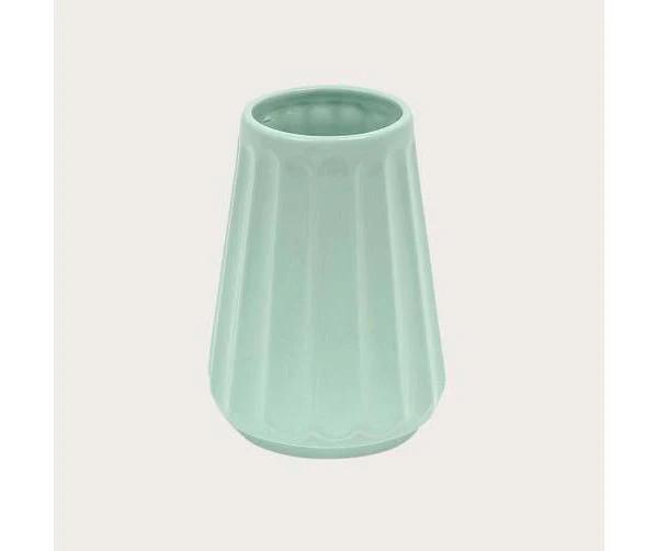 Auguste Small Ceramic Ribbed Vase Mint (Save 60%)