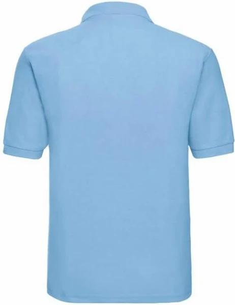 Jerzees Russell Mens Classic Short Sleeve Polycotton Polo Shirt Sky Blue M