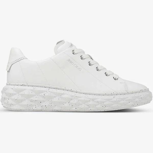 Jimmy Choo Leather Diamond Light Sneakers - White - 40