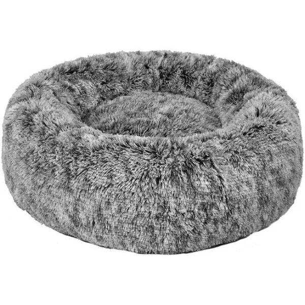 PaWz Pet Bed Cat Dog Donut Nest Calming Mat Soft Plush Kennel Charcoal Size L - AfterPay & zipPay Available