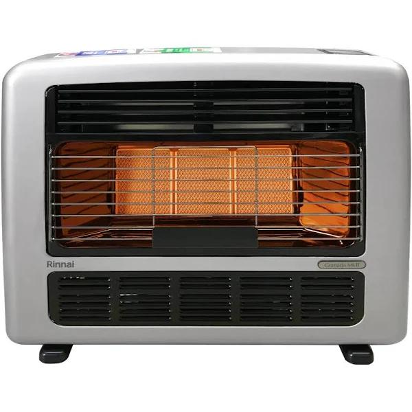 Rinnai Granada 252 Radiant Convector 25MJ LPG Heater - Silver 252SL2