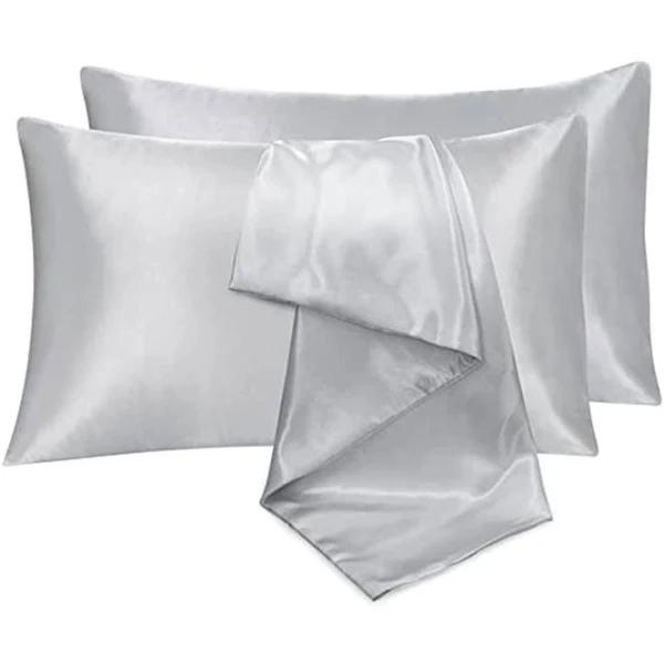 CASAMI Luxury Envelope Silky Satin Pillowcases - 2 Pack - Silver Grey