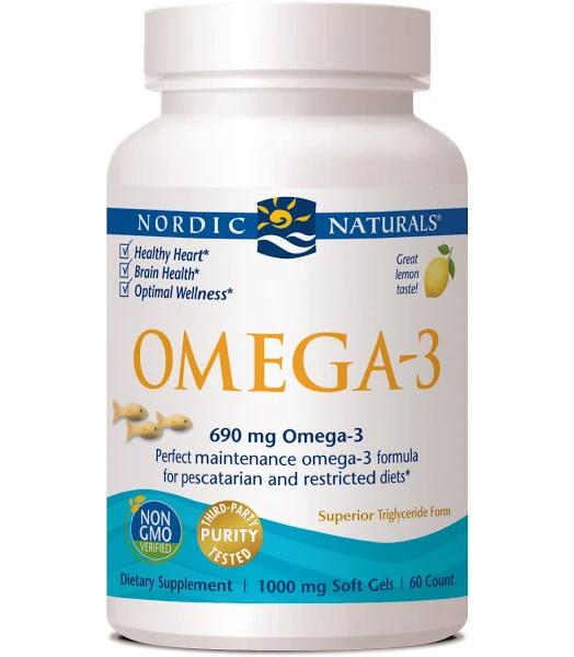 Nordic Naturals Omega-3 Lemon 690 MG 60 Soft Gels