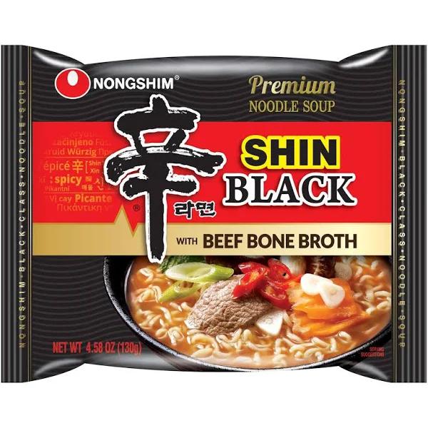 NongShim Shin Black Noodle Soup, Spicy, 4.58 (Pack of 18)