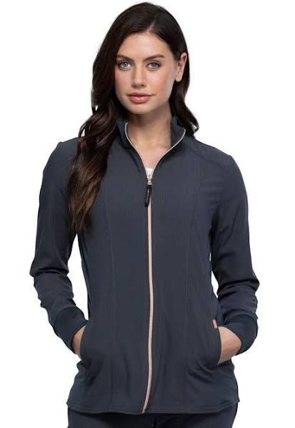 Statement by Cherokee Scrubs Zip Front Jacket Pewter / S