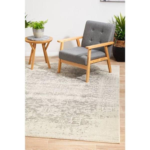 Dream White Silver Transitional Rug 330X240CM