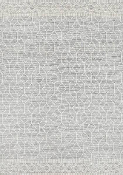 Pani Lattice Light Grey Wool Rug, 200x290cm