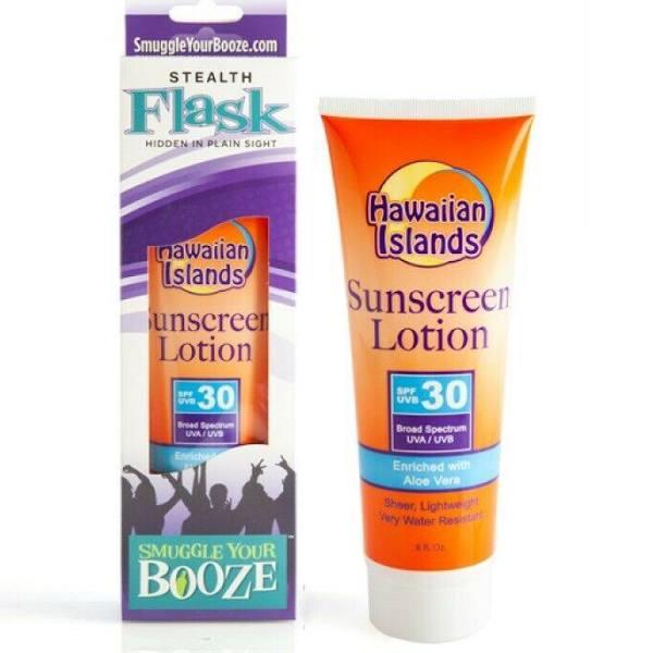 Smuggle Your Booze Sunscreen Hidden Flask Pack w/ Seal Bag Secret Alcohol - AfterPay & zipPay Available