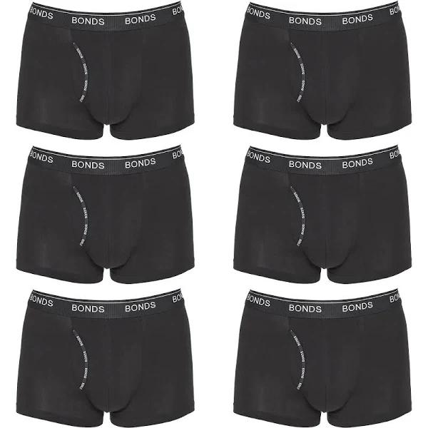 6x Bonds Guyfront Trunks Mens Black Briefs Boxer Comfort Underwear MZVJ Bulk M