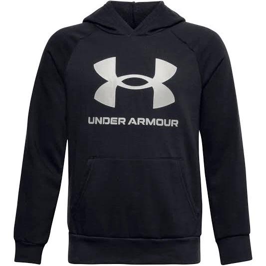 Under Armour Boys' Rival Fleece Big Logo Hoodie Black YMD