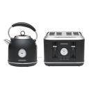 Morphy Richards Boutique Kettle & 4 Slice Toaster, Black, 1.7L