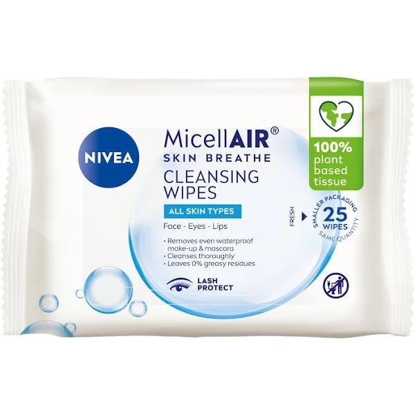 Nivea MicellAIR Biodegradable Cleansing Wipes 25 Pack