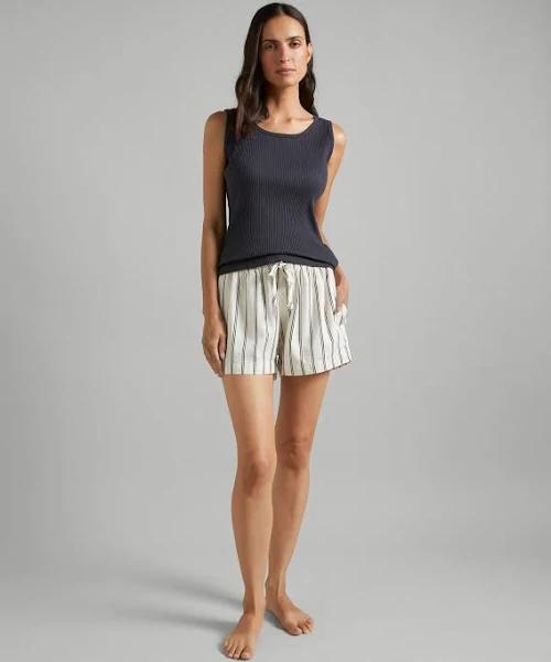 Fine-Day Breathe - Organic Cotton Ribbed Tank in Coal, Size XL