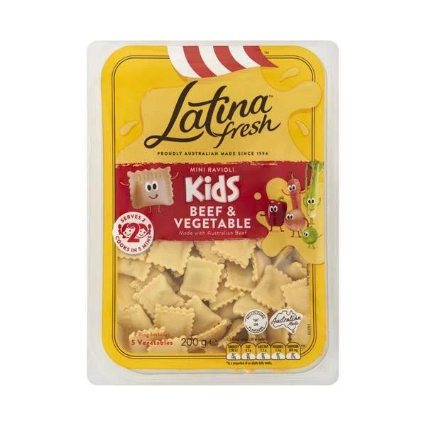 Latina Fresh Kids Mini Ravioli Pasta Beef & Vegetable 200g