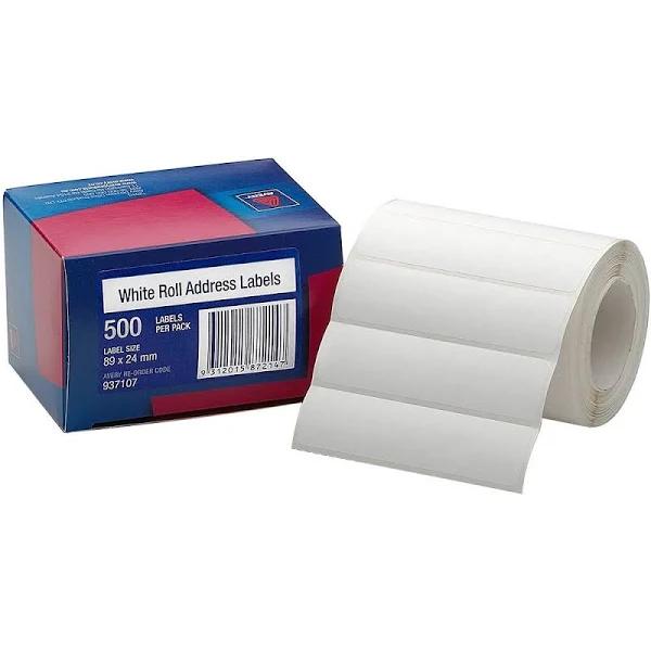 Avery 937107 Address Label 89 x 24mm Roll White Box 500