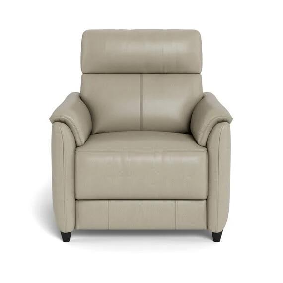 Dexter Leather Battery Recliner Armchair Feather Grey by Freedom