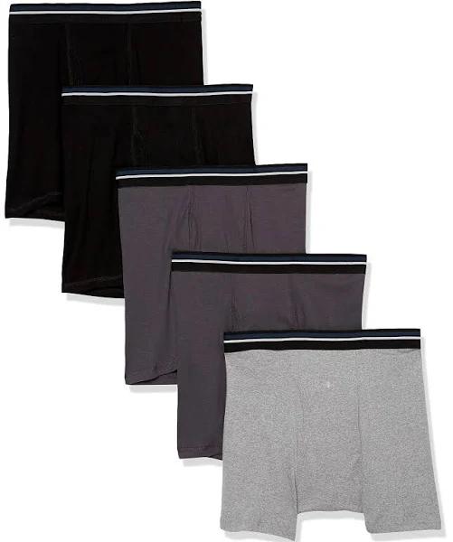 Amazon Essentials Men's Tag-Free Boxer Briefs, Pack of 5