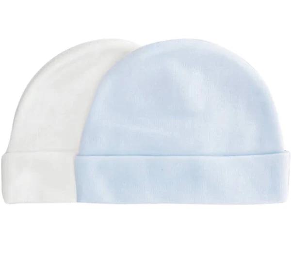 Playette 2 Pack Bamboo Caps White & Blue