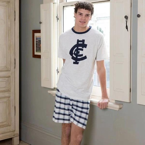 Carlton Blues Mens Check PJ Set Size:4XL