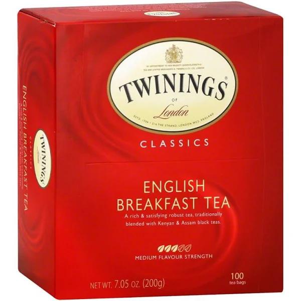 Twinings Black Tea, English Breakfast, Tea Bags - 100 tea bags, 7.05 oz