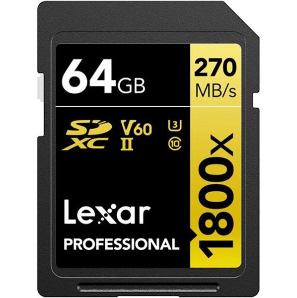 Lexar Professional 1800x SDXC UHS-II SD Card - 64GB