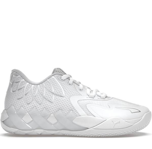 Puma Kids MB.01 Low GS Triple White Shoes - Size 6 - White