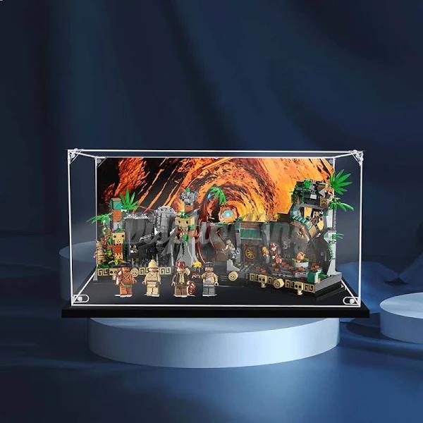 Display King - Acrylic Display Case with Screw for LEGOTemple of The Golden ldol 77015 - with Background