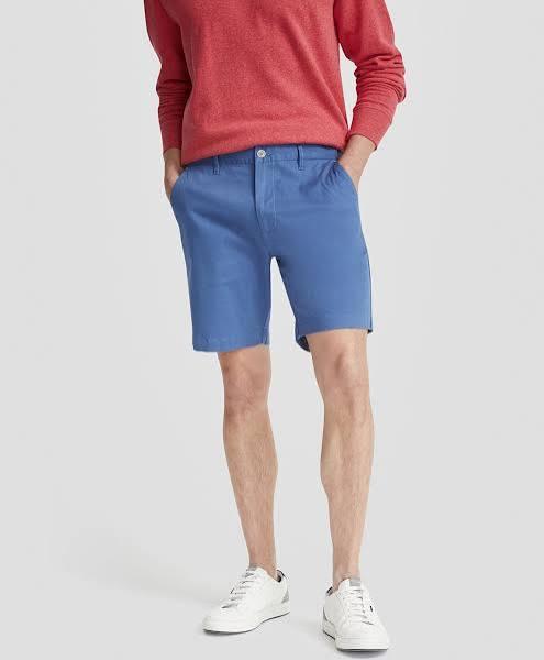 Oxford Henry Organic Cotton Chino Shorts in Blue 94