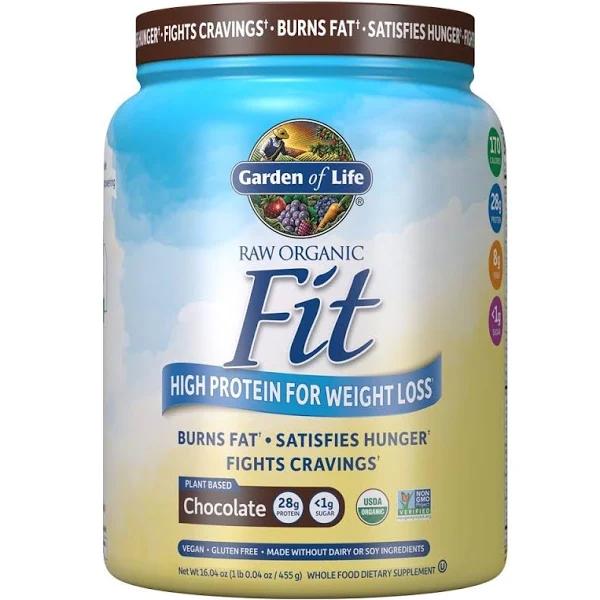 Garden of Life Raw Fit High Protein Shake, for Weight Loss, Organic, Chocolate - 16.3 oz