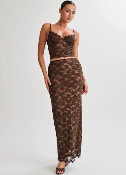 Elska Lace Maxi Skirt | Chocolate