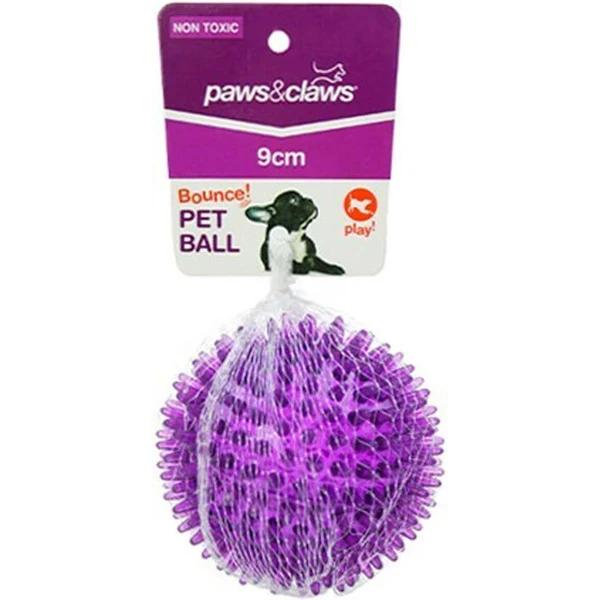 Paws and Claws Spikey Ball TPR Pet Toy 9cm Assorted Colour