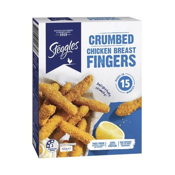 Steggles Frozen Crumbed Chicken Breast Fingers 400g