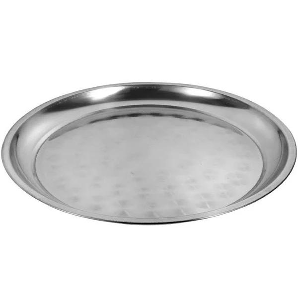 Stainless Steel Round Deep Silver Serving Tray 70 cm