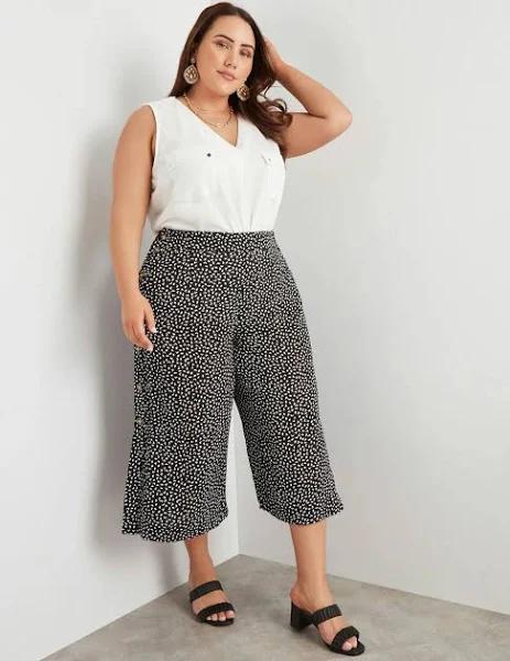 Beme Crop Length Button Side Woven Pants - Size 14 - Womens - Non Spot