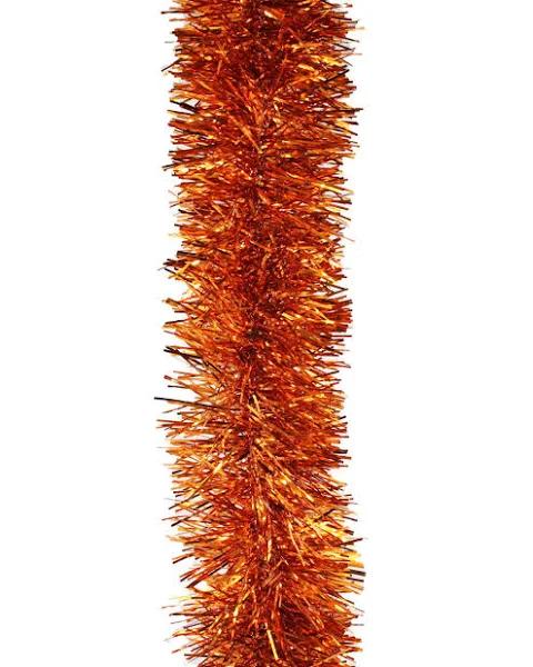 5m Orange Christmas Tinsel 75mm Wide