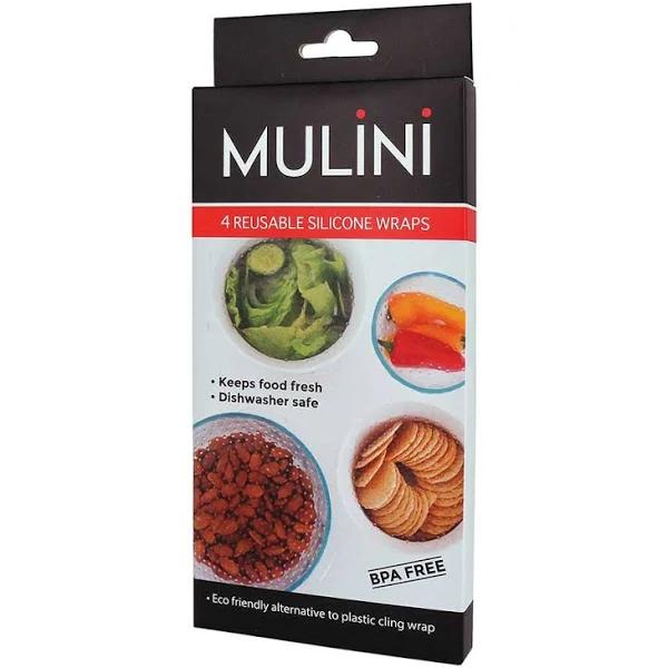 Mulini Set of 4 Silicone Wraps Eco Friendly Alternative To Cling Wrap - AfterPay & zipPay Available