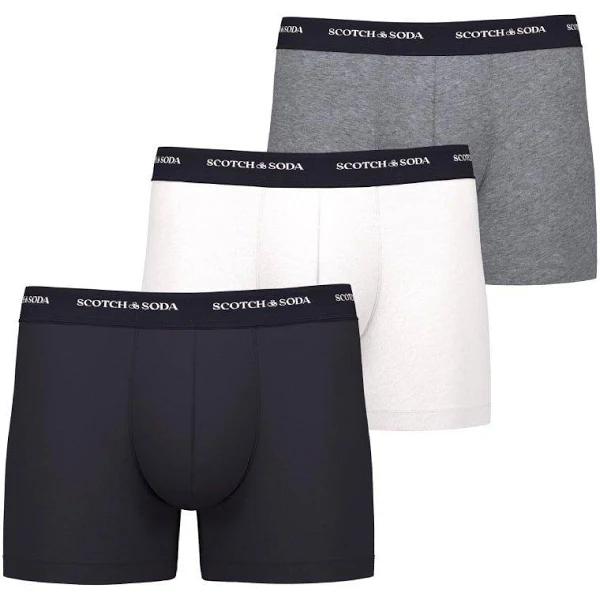 Scotch & Soda Small Logo Boxer Shorts White Black Grey (3 Units) - M