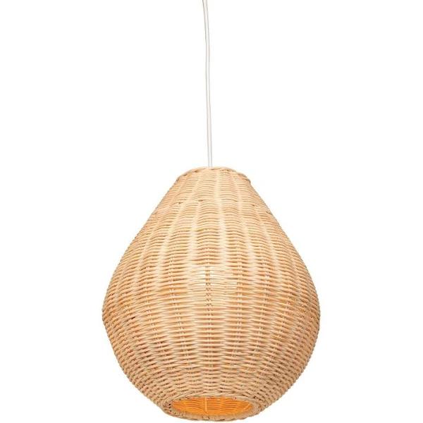 Brilliant Lighting Cuba DIY Plug in Whitewash Rattan Pendant