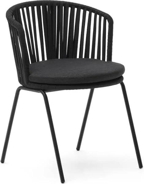 Saconca Outdoor Chair Made with Cord and Steel, and A Black Painted Finish. Kave Home