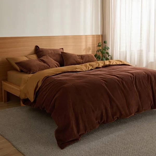 Darcy Corduroy | Terracotta Quilt Cover | Super King | Sheet Society